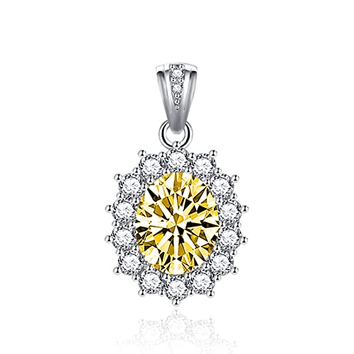 Collier tendance argent 925 femme avec pendentif ovale en zircon