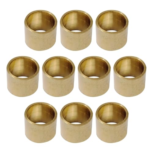 Colaxi 10Pcs Brass Pool Cue Ferrules Billiard Corner Copper Hoops Multifunctional Repair Tools Billiard Cue Tips for Outdoor Indoor, 11mm Dia