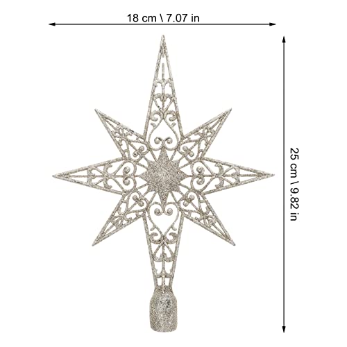 Christmas Tree Top Christmas Tree Topper Star Hollow Out Star Tree Topper Silver Snowflake Tree Topper Plastic Star Treetop Holiday Party Christmas Tree Ornament #TOP1