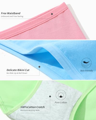 Image of Eiggam Women's Cotton Bikini Panties,High-Cut Full Coverage Stretch Cool Underwear for Women