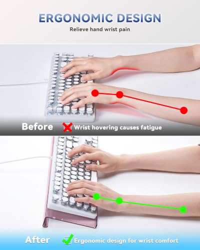 Image of Computer Keyboard Wrist Rest Stand for Desktop(Rose Pink), Keyboard Riser | Ergonomic Acrylic Keyboard Holder, Keyboard Hand Rest, Pain Relief for Typing, Multiple Colors