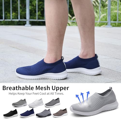 Image of TIOSEBON Men's Slip On Walking Shoes Arch Support Knit Mesh Lightweight Casual Comfortable Gym Workout Running Tennis Travel Standing Sneakers