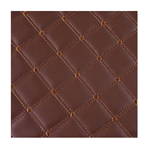 Simili cuir matelassé marron au mètre, tissu PU brodé haut de gamme pour rénover vos fauteuils
