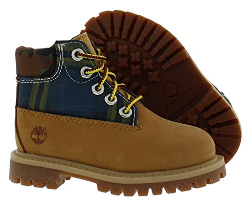 Image of Timberland Premium 6 in Wp L /F Infant /Toddler Shoes Size 5, Color: Wheat Nubuck-Orange
