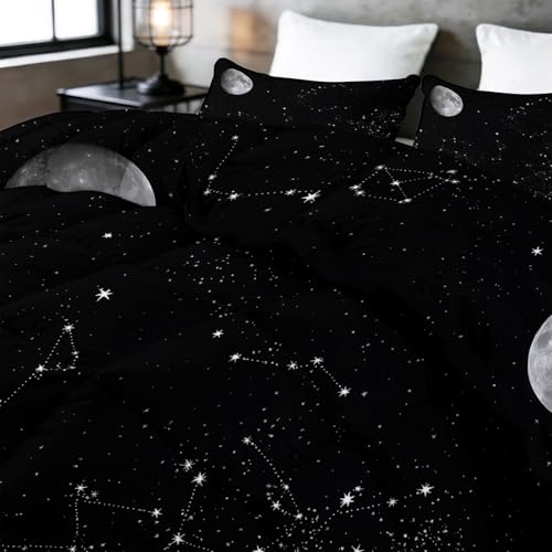 Edredón para cama 240x260 colcha ligera espacio luna estrellas 4