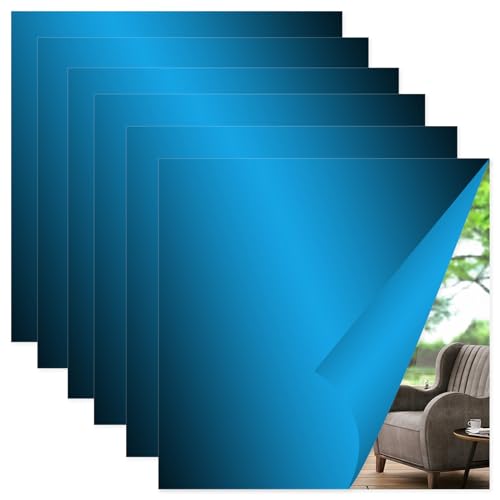 6 Piezas Espejos Decorativos de Pared,Espejo Sin Vidrio Espejo Acrílico,Espejo Adhesivo de Pared,Espejos Grandes,Espejo Grande Pared,Espejo Irrompible Pegar Puerta Armario,Dormitorio,Baño-15 x 15 cm