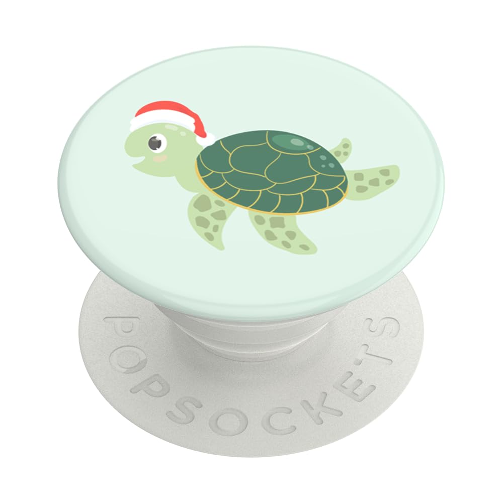 ????PopSockets Phone Grip with Expanding Kickstand, Adhesive Grip - Santa Turtle