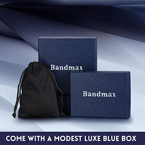 Bandmax Women Men Stainless Steel Tennis Bracelet, 7.5 Inch Black Cubic Zirconia Chain Bracelet Trendy Fashion Bracelet Jewelry For Gift Cool Bracelet For Him #TOP6