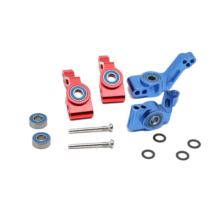 RC Rear Stub Axle Carriers,Aluminum Alloy Rear Steering Knuckle Steering Cup for Traxxas 1/10 2WD Slash, Stampede, Rustler, Bandit-Replaces Part 3752 (Blue)