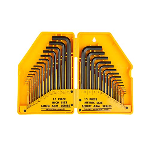 MOUNT Lot de 30 douilles à six pans creux avec métrique/SAE