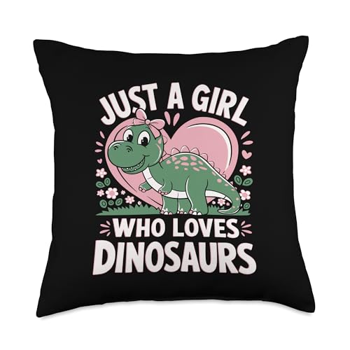 Just A Girl Who Loves Dinosaur Throw Pillow
