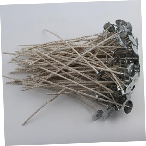 Kit 100 mechas para velas con base y pestañas natural miniatura 3