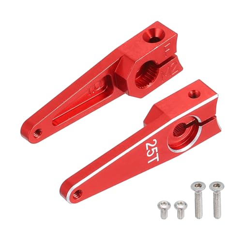 Bras servo 25T en alu MECCANIXITY rouge pour direction de voiture et bateau RC