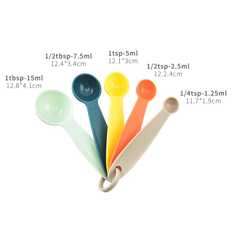 Juego de vasos y cucharas medidoras de plástico miniatura 4