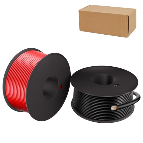 18 Gauge Electrical Wire 2 Pack Total 60ft-Black 30 ft and Red 30 ft Soft Flexible Copper-Clad Aluminum(CCA) 18 AWG PVC Wire for Lamp, Household Appliances RC Toys, Models, Auto, Electronics