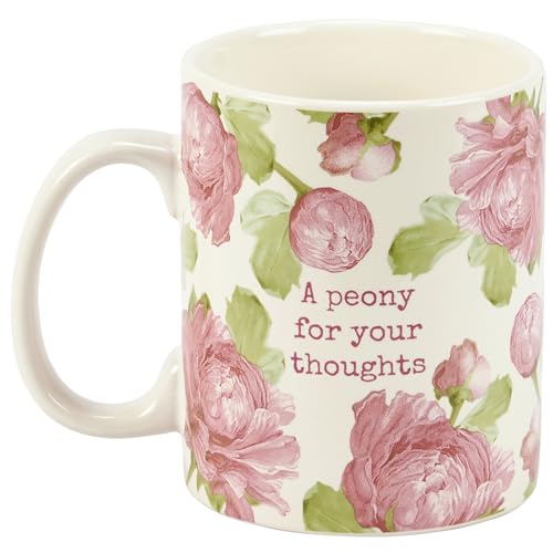 Taza de café de gres 18oz con diseño floral doble cara miniatura 2