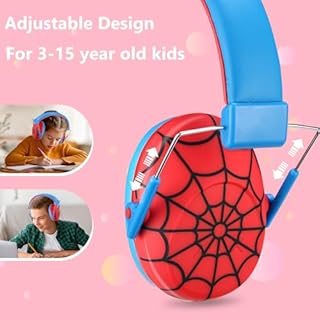 ProCase Kids Noise Cancelling Headphones, Kids Ear Protection Noise Canceling Earmuffs, Hearing Protection Noise Reduction for Autism Toddler Children for Autism Toddler Children -Red&Blue