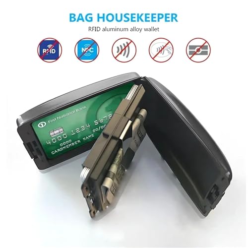 RFID Cash and Cards Wallet - 2024 New Slim Metal Wallet for Men RFID Credit Card Holder Credit Card RFID Flip Wallet Case Wallet4