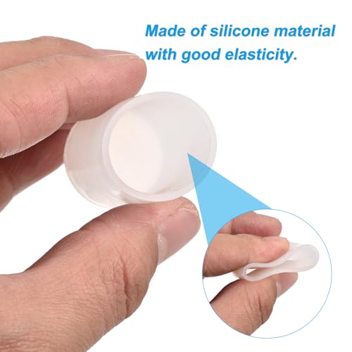 Image of uxcell 18Pcs Silicone End Caps, 24mm(15 /16 inch) ID 38mm(1-1 /2 inch) Height Round Rubber Elastic Screw Thread Protectors Flexible Screw Bolt Covers Caps for Metal Tube Rod Bolt, Clear