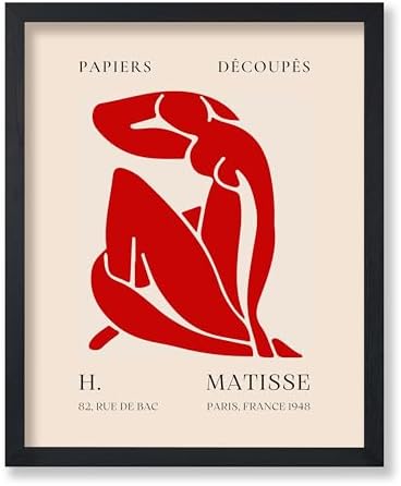 Poster Master Vintage Henri Matisse Poster - Retro Red Nude Print...