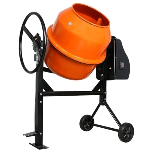 DAJYAWON Electric Cement Mixer, 3-1/2 Cubic Ft. Concrete Mixer with 550W Motor & 7-inch Wheels, 2/3 HP Portable Concrete Mixing Machine Tools for Stucco, Mortar, Seeds, Feed
