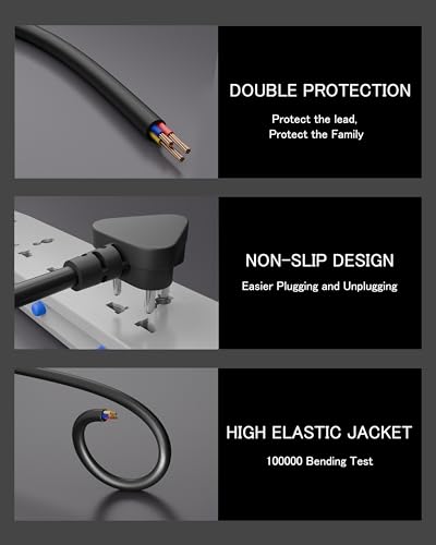 FEDUS 1.8 Meter 90 Degree L Shape 3 Pin Computer Power Cable Cord for Desktops PC and Printers/Monitor SMPS Power Cable IEC Mains Power Cable Black 5 41qmoQ9KS2L