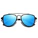 SojoS Fashion Polarized Aviator Sunglasses for Men Women Mirrored Lens SJ1051 with Black Frame/Blue Polarized Lens