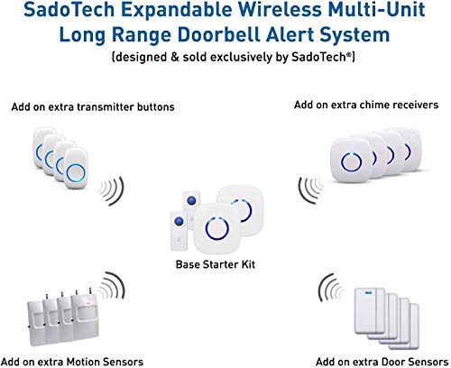 Hands-Free Door Chime or Window Alert with Magnetic Sensors, Activates When Door or Window is Opened, Door Open Chime or Window Alert, 2 Mini Discrete Door Sensors + 1 Plug-in Receiver