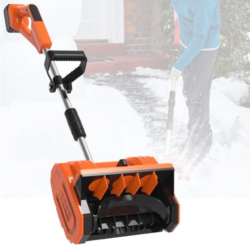 spazzaneve elettrico, senza fili, con batteria e caricabatterie inclusi, con manico ausiliario per un facile utilizzo, ideale per una rapida rimozione della neve