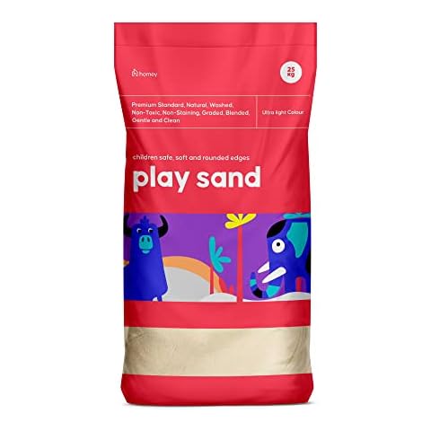 25KG Certified Premium Grade, Super Clean Children’s Play Sand, Non Toxic, Natural Washed Play Pit, Safe for Kids, Light Color Sand, Next Day DELIVERY Cover