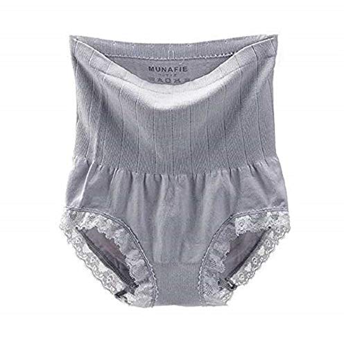 plumbury Women's Cotton Seamless High Waist Post Pregnancy Tummy Control Panty,Free Size, Grey-picture-21