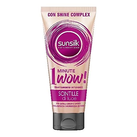Sunsilk, Tratamiento intensivo de 1 minuto Wow, máscara de cabello encrespado y apagado, con brillo complejo, línea de chispas de luz, para cabello brillante, hidratado y sedoso, acción ultra rápida,