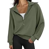 Générique Sweatshirt for Women Quarter Half Zip Stand Neck Sweatshirt Long Sleeve Quarter Zip Hoodies Fashion Fall Dresses Tops (8,M)