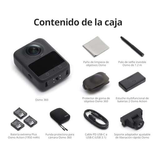 Miniatura 10 de Dji Pack Aventura Osmo 360, Cámara 360 Con Imagen 360 De 1 Pulgada, Vida Útil De Batería Extendida Con 3 Baterías, Video 360 En 8k Nativo, Cámara De Acción Para Deportes, Vlog