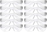 amoolo Safety Glasses Clear (Bulk Pack of 12), Anti-Scratch Clear Lens-Protective Eyewear for Work, Lab, Construction, Carpentry, Shooting, Sports
