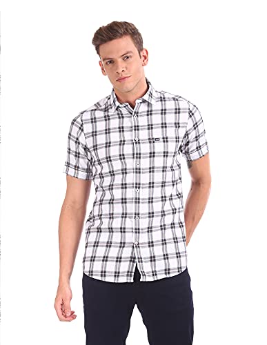 Image of Arrow Men's Checkered Regular Sports White Checked Shirt (8905201183946 Off 44)