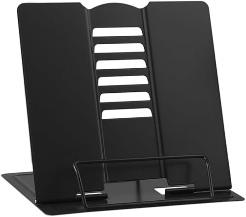 MSDADA Soporte de escritorio pequeño para libros, soporte de metal para libros de lectura, soporte ajustable para libros de cocina, soportes