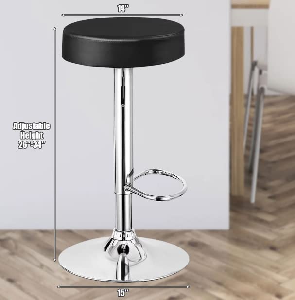 Image of CSS Furniture Bar Stool -Essilor PU 360?Height 24 to 32 inches Adjustable Kitchen /Office /Bar /Shop /Restaurant Stool (Black)