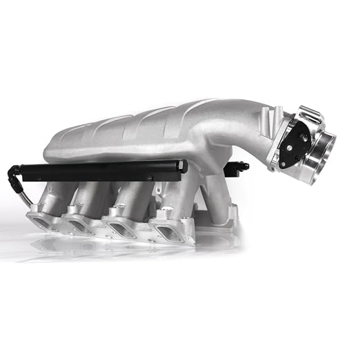 Haytalras 300-117 LS hi ram EFI Intake Manifold & Fuel Rail Kit Rectangular Port 102mm Throttle Body Combo fit for Chevy GM LS3 L92 6.0L 6.2L V8 Race/Track Only Idle-8000 RPM Silver