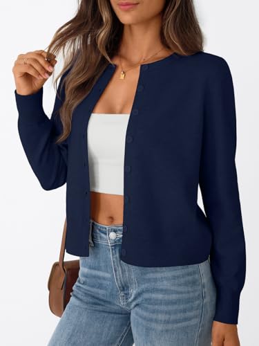 Image of Trendy Queen Lightweight Cardigan Sweaters for Women 2026 | Soft Knit Button-Down, Classic Fit Open-Front Layering Piece for Fall, Winter & Office Wear