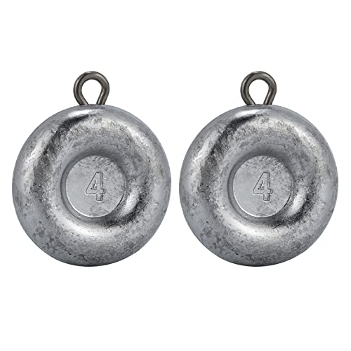 Dr.Fish 10 Pack Fishing Coin Sinkers Lead Fishing Weights Disc Weights No Roll Freshwater Saltwater River Bank Surf Fishing Catfishing, 4oz