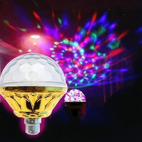 GOLDEN UFO LED,MULTI COLOUR BULB | 360 Degree Rotating Disco Bulb for Home, Bedroom, Hall, Party 4