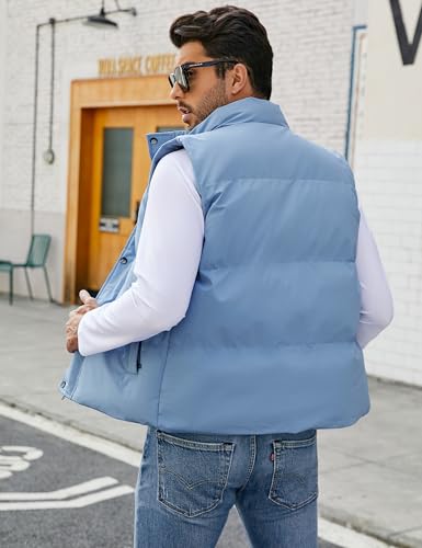 Flygo Mens Puffer Vest Winter Padded Vests Lightweight Stand Collar Sleeveless Quilted Jackets Outerwear3