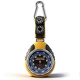 Altimetro Barometro Termometro Bussola, 4 In 1 Bussola Portachiavi Con Trekking Altimetro Barometro Analogico, Outdoor Altimeter Barometer Con Moschettone Per Viaggi Arrampicata Campeggio