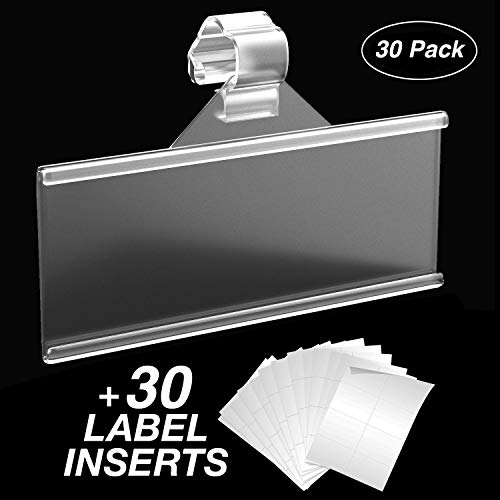 Label Holder | Easy Clip Plastic Wire Shelf Labels | Strong Snap Lock