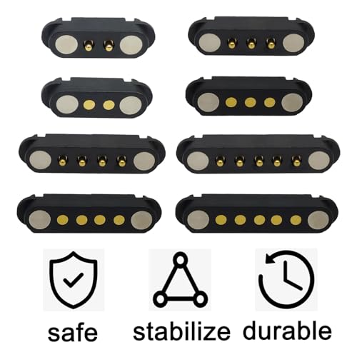 Image of 2 Pair Magnetic Pogo Pin Connector, 2 /3 /4 /5P 2A Pogopin Magnetic Connector Male+Female 2.54 /2.5 MM Through Holes Spring Loaded Connectors DC Power Socket DC Power Charge Probe Connector (4Pin)