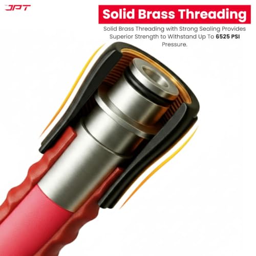 Image of JPT Ultra Heavy-Duty 8MTR Flexible High Pressure Washer Hose Pipe | M22 x 15MM Thread | Up To 450Bar / 6525PSI | PVC + PE Layers Build | Tangle & Kink Free Design