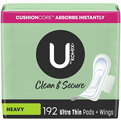 U by Kotex Balance Teen Ultra Thin Pads with Wings, Heavy Absorbency, 56 Count (4 Packs of 14) (Packaging May Vary)