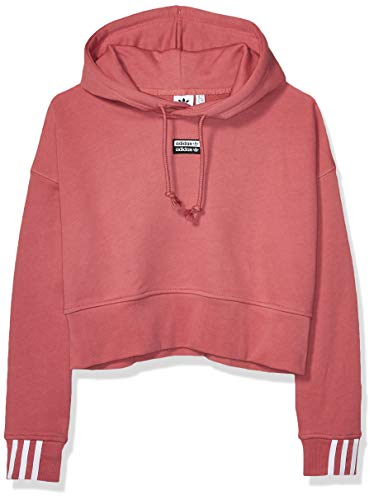 adidas Originals Women s V-ocal Cropped Hooded Sweatshirt, trace maroon, X-Large