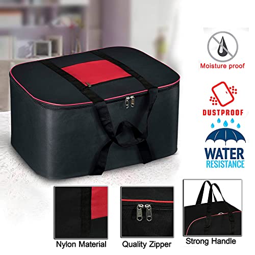 Image of XML Underbed Storage Bag (PACK OF 2) For Clothes Toys Stationery Moisture Proof Nylon Large Size Wardrobe For Travel Home And Kitchen Rectangular (BLACK)